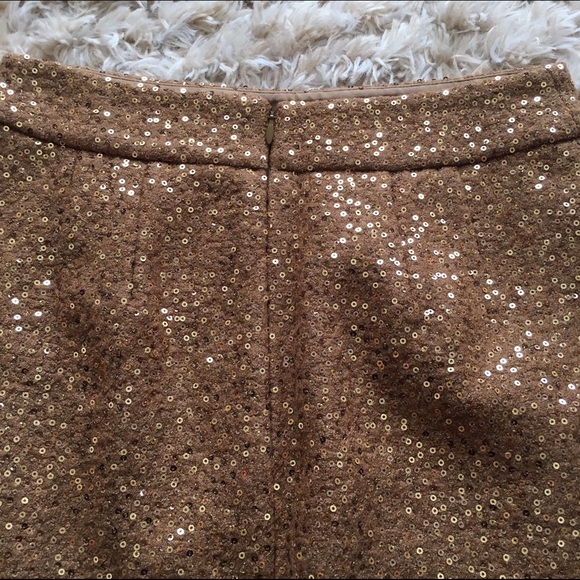 🎄LOFT Gold Sequin Wool Skirt🎄 - Picture 4 of 4